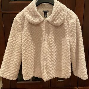ND New Directions Furry Jacket Beige Sz Small New